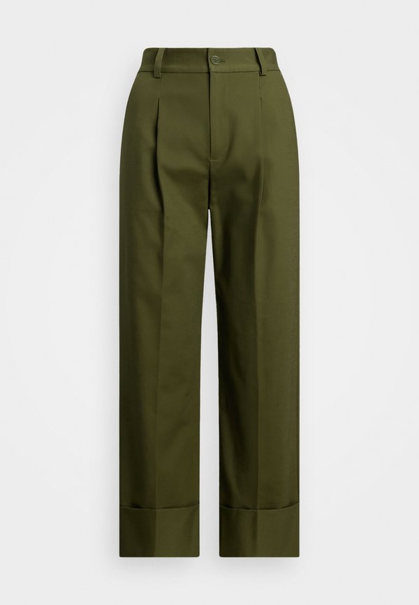 Double Faced Cotton Ankle Trouser - Trousers - olive grove4