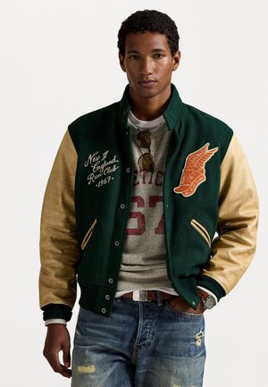 WOOL-BLEND TWILL LETTER JACKET - Outdoorová bunda - churchill green