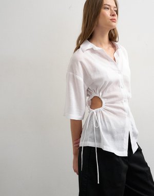 Topshop TSZOLA - Πουκαμίσα με κουμπιά - bright white