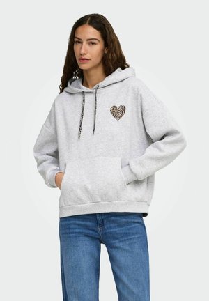 ONLY, ONLDAZE L/S ANIMAL HOODIE DETAILS CS SWT - Sweat à capuche - light grey melange