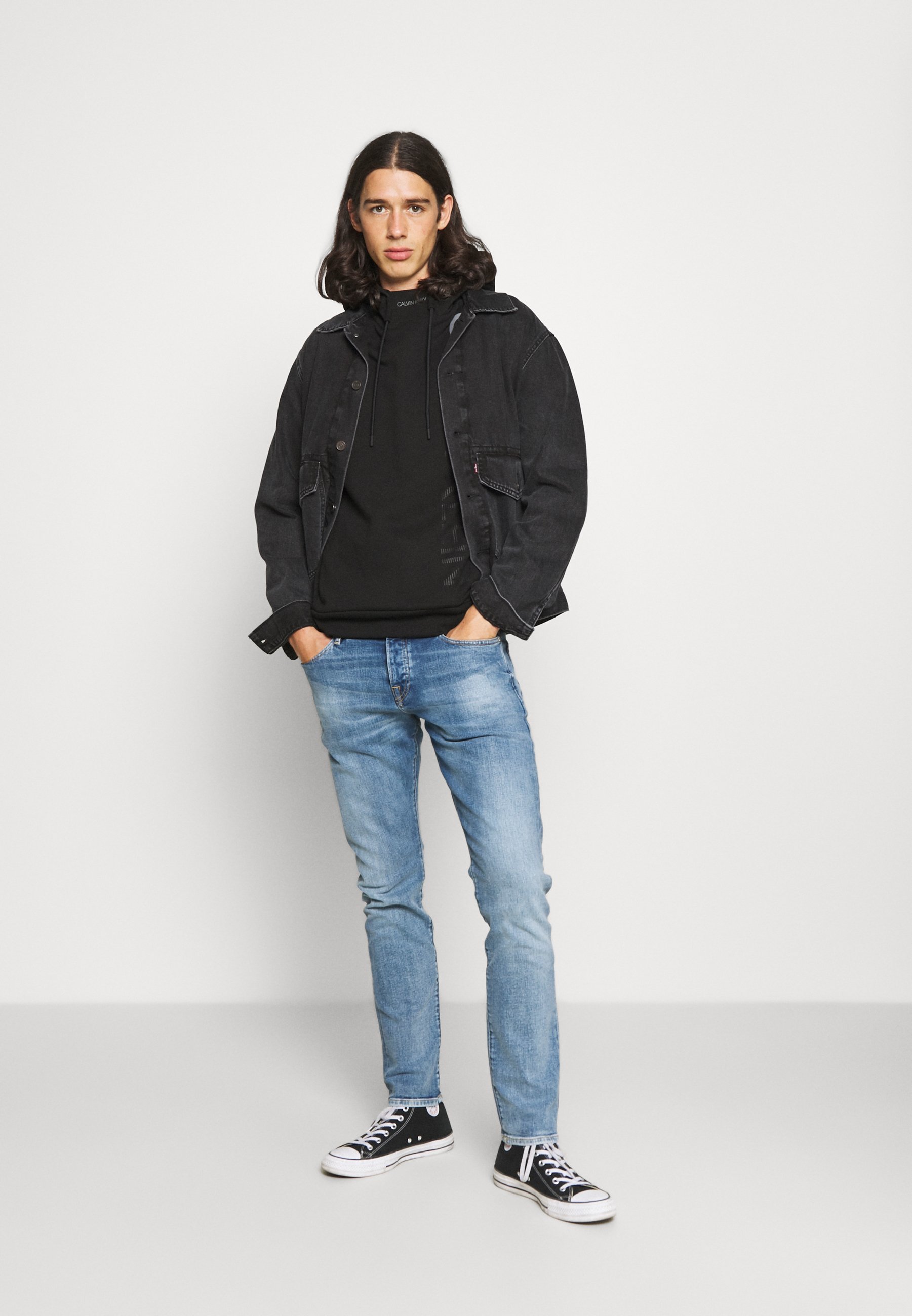 Calvin Klein BOLD LOGO HOODIE - Sudadera - ck black/negro - Zalando.es
