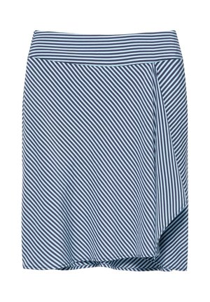PULL&BEAR, STRIPED ASYMMETRIC - SKIRT - A-Linien-Rock - mottled dark blue
