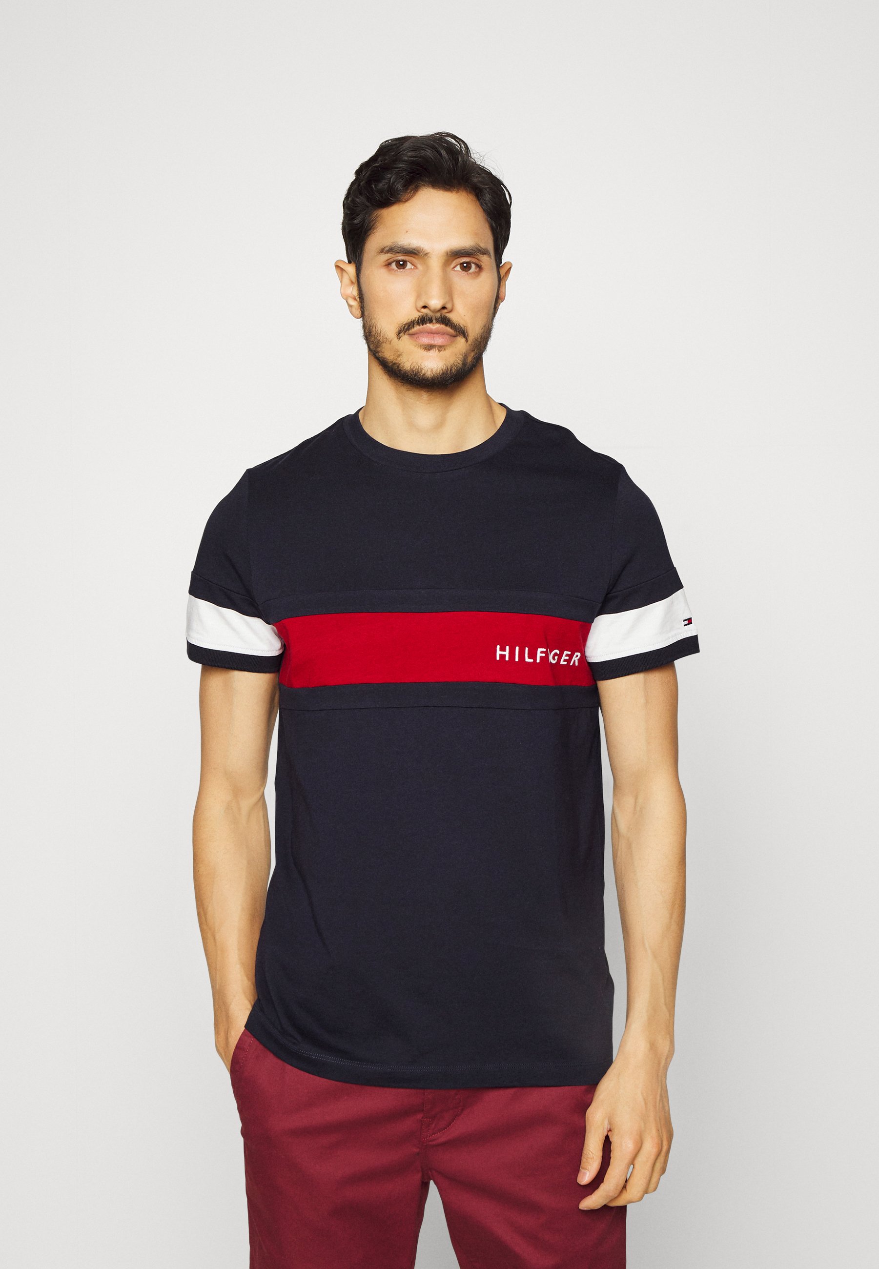 Tommy Hilfiger COLORBLOCK PLACEMENT TEE - T-Shirt print - desert 