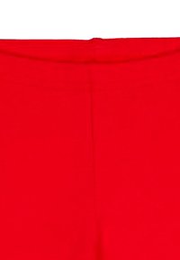 Rode leggings met een gladde textuur, hoge tailleband en rekbare stof, zonder zichtbare patronen of hardware-details.