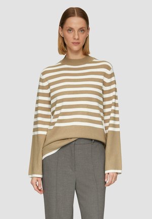 s.Oliver BLACK LABEL MIT STEHKRAGEN - Jumper - sandstein