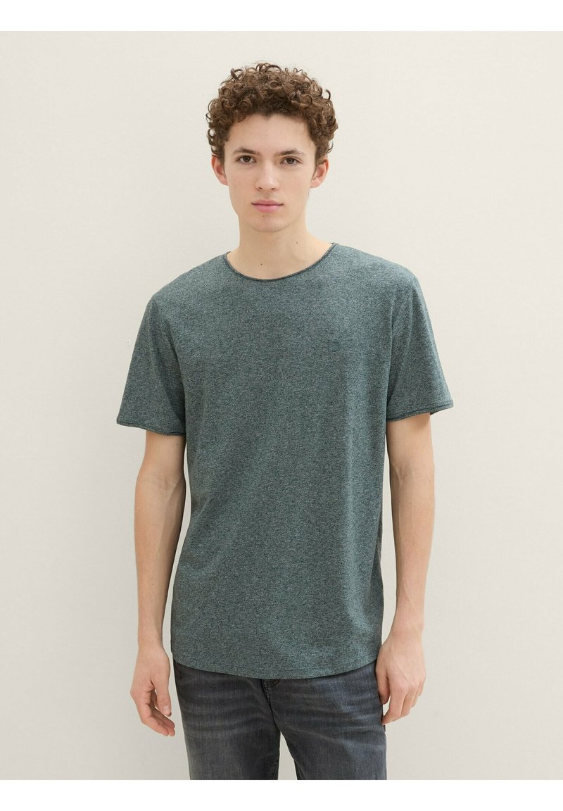 TOM TAILOR DENIM OPEN EDGE MELANGE - T-shirt basic - dark gable green