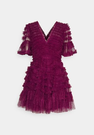 Needle & Thread PHOENIX V NECK MINI DRESS - Cocktailkleid/festliches Kleid - plum