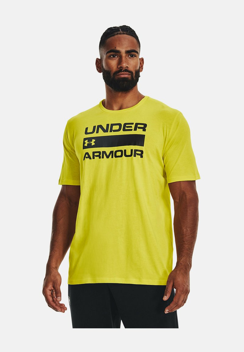 Under Armour TEAM ISSUE WORDMARK SS TShirt print starfruit/gelb