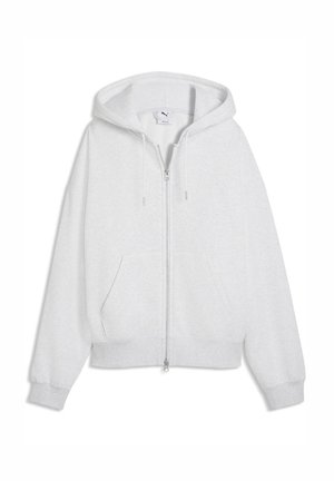 WARDROBE ESS FULL-ZIP BOXY FL - Φούτερ με φερμουάρ - white glow heather