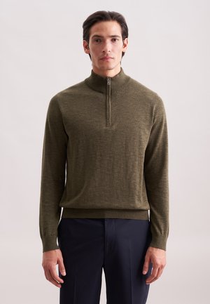 QUARTER ZIP - Strickpullover - green