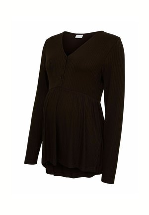 MAMALICIOUS, TOP NORMAL GESCHNITTEN V-AUSSCHNITT TOP - Pullover - chocolate torte