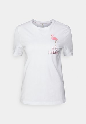 ONLKITA FLAMINGLE BOX - Print T-shirt - bright white