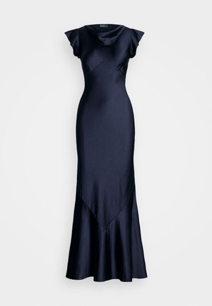 Polo Ralph Lauren DOUBLE-FACE SATIN COWLNECK GOWN - Occasion wear - graphic navy