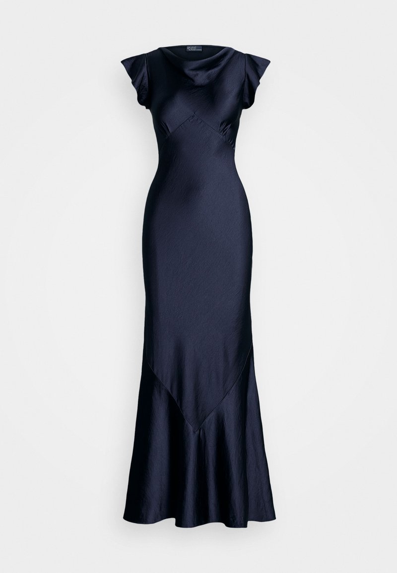Polo Ralph Lauren DOUBLE-FACE SATIN COWLNECK GOWN - Festklänning - graphic navy