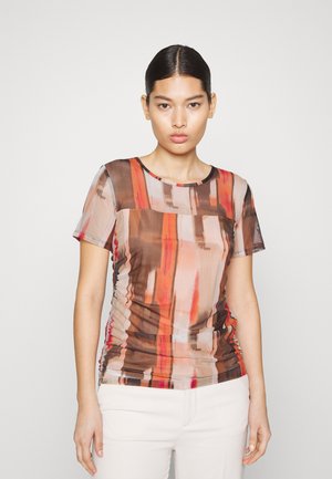 DKNY MESH TOP - T-shirts med print - amalfi pink/pristine multi