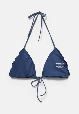 PULL&BEAR RUFFLED TRIANGLE - Bikiniyläosa - blue