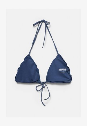 PULL&BEAR RUFFLED TRIANGLE - Horní díl bikin - blue