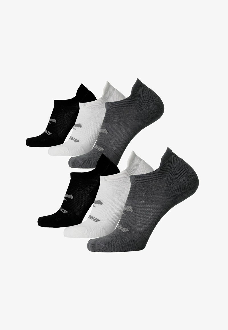 Brooks RUN-IN NO SHOW 6-PACK - Treeningsokid - asphalt white black