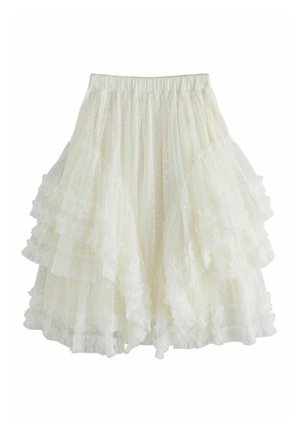Next, REGULAR FIT - MESH TIERED MAXI SKIRT - Faltenrock - cream
