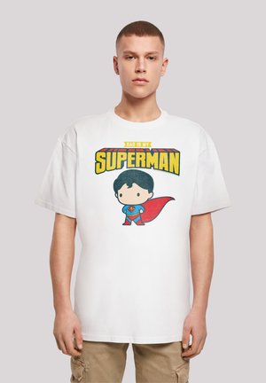 SUPERMAN SUPERHELD MY DAD IS MY HERO - Print T-shirt - white