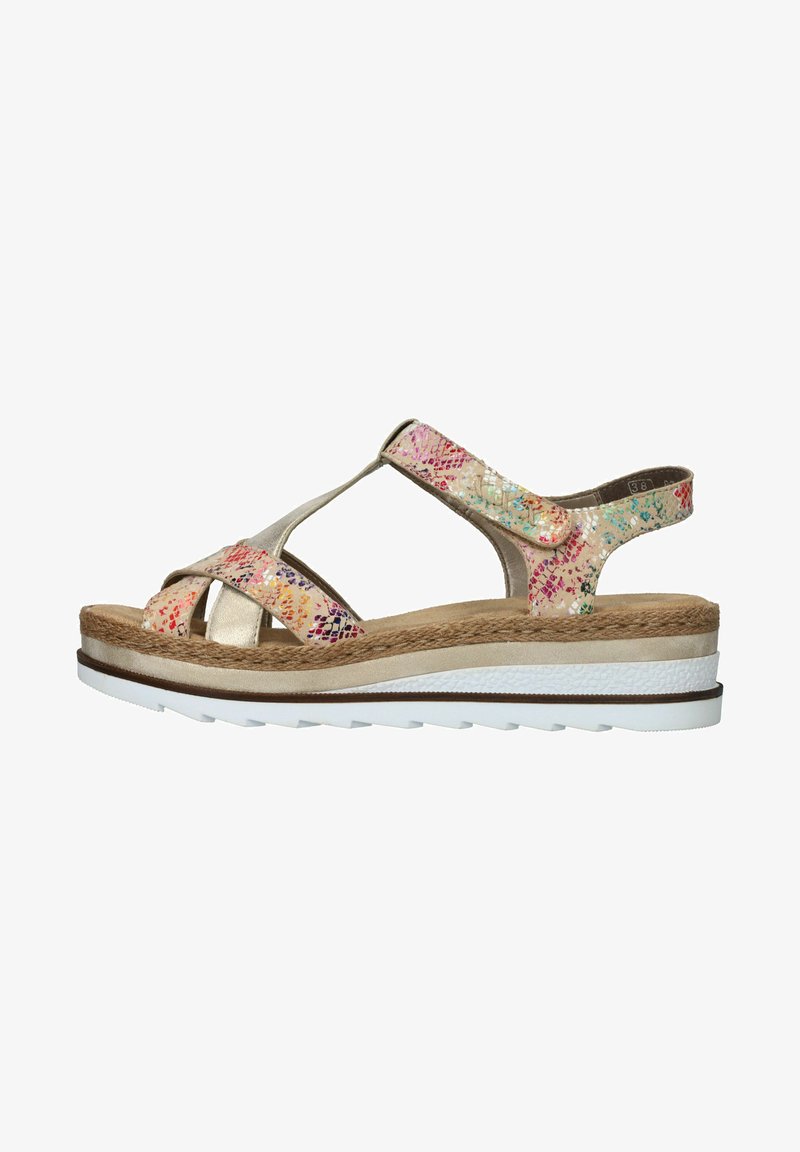 Rieker V7919 - Wedge sandals - beige/multi muschel