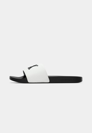 Calvin Klein SLIDE MONO - Pantofle - bright white/black