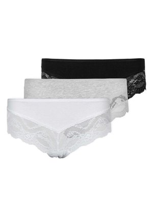 3 PACK - STRING - Panties - mix (weiß hellgrau schwarz)