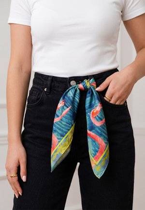 Vivisence, S45-005 - Foulard - green pink flamingos