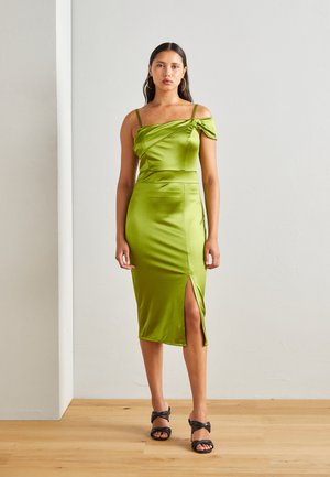 WAL G. PEACE OFF SHOULDER MIDI - Koktailové šaty/večierkové šaty - olive green