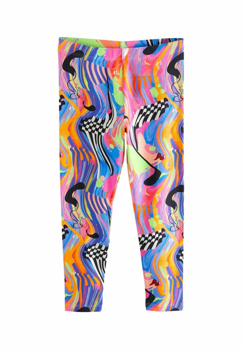 Next ANIMAL PRINT - Leggings - Byxor - blue pink bright digital paint drip