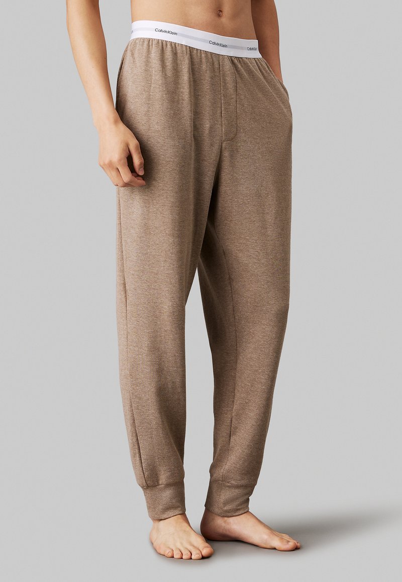 Calvin Klein Underwear JOGGER ICON COTTON TERRY - Pyjamabroek - medium brown heather