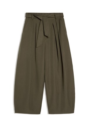 Bershka, BELT BARREL-LEG - TROUSERS - Pantalon classique - khaki