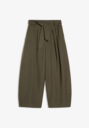 Bershka, BELT BARREL-LEG - TROUSERS - Pantalon classique - khaki