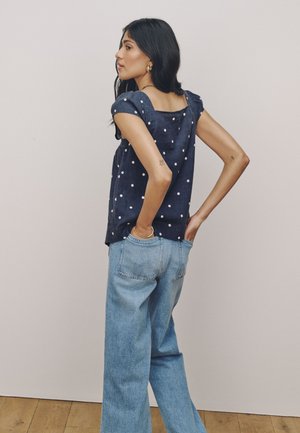 Next, LOOSE FIT - Blúzka - navy white polka dot