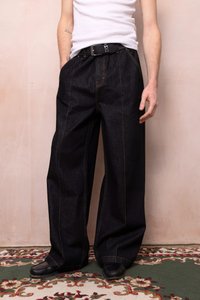 OUTCAST PINTUCK WIDE - Blugi loose fit - black