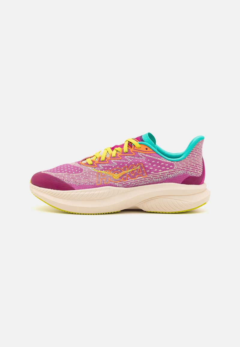 HOKA MACH 6 UNISEX - Apavi skriešanai pa asfaltu - fuchsia/electric aqua