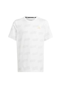 adidas Sportswear BRAND LOVE GOLDEN - T-shirt con stampa - white/grey one/gold metallic