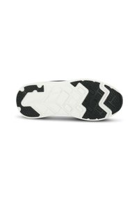 Shoe sole features a black textured rubber grip and a white midsole. The design includes angular patterns for improved traction.