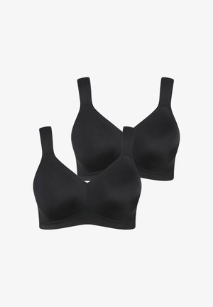 Ulla Popken GROSSE GRÖSSEN 2-ER PACK, OHNE BÜGEL, VORGEFORMTE CUPS - T-Shirt BH - black