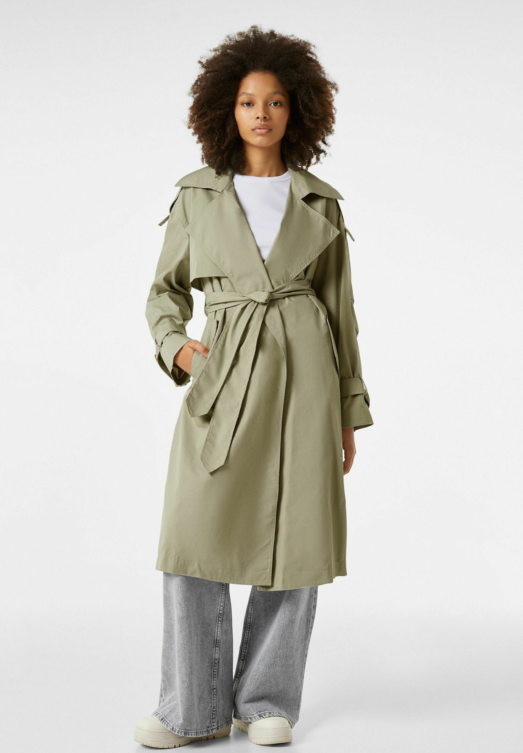 Bershka Trenchcoat - khaki - Zalando.ie