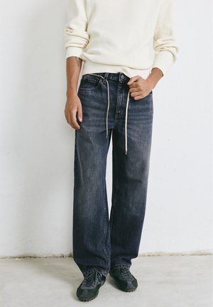 PULL&BEAR, BAGGY - JEANS - Jean coupe décontractée - mottled dark blue