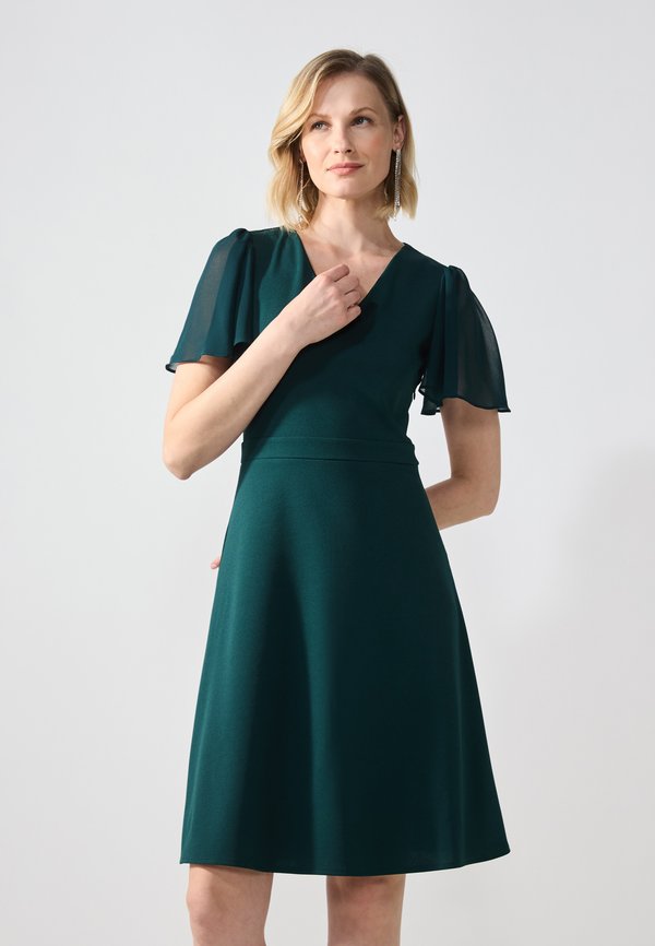 CHIFFON SLEEVES FLARED MINI DRESS - Jersey dress - ponderosa pine