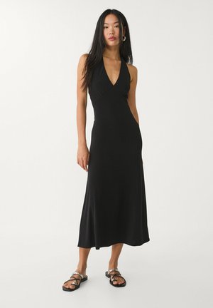 Stradivarius MIDI WITH KNOT - Robe en jersey - black