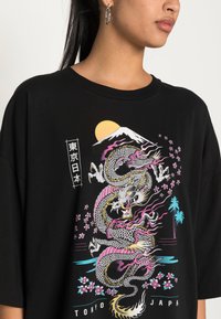 Even&Odd Vestido de malha - black/multi coloured