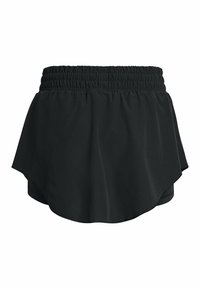Gonna sportiva nera con vita elastica, strato esterno svasato e fodera interna liscia, progettata per il comfort e la facilità di movimento.