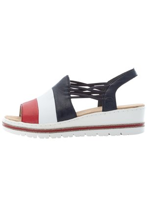 Rieker Wedge sandals - red-white-pacific