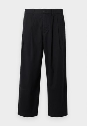 Abercrombie & Fitch, PLEATED BAGGY TROUSER - Stoffhose - black