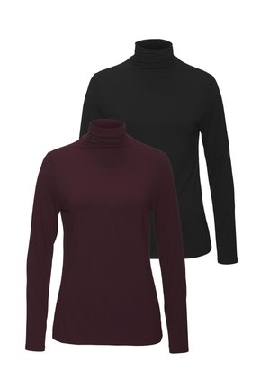 STEHKRAGEN 2 PACK - Longsleeve - aubergine schwarz