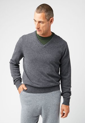V-NECK - Strickpullover - gris moyen