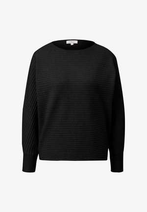 s.Oliver WEICHER AUS MIT FLEDERMAUSÄRMELN - Strickpullover - schwarz